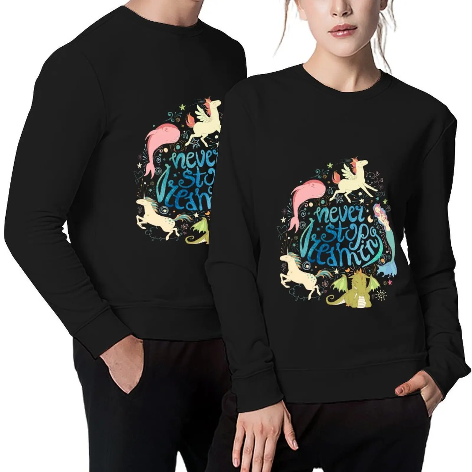 

Never Stop Dreaming Pullover men's winter sweater graphic t shirts men anime clothes men wear hooded sweatshirts
