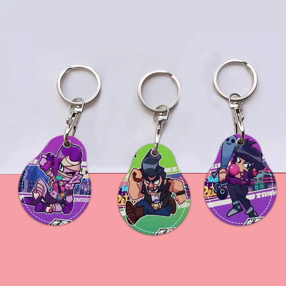 Game Brawl S-stars PU Card Holder Keychain Key Ring Door Lock Access Tags Card Case Keychain Access Card Key Tag Ring - view 2