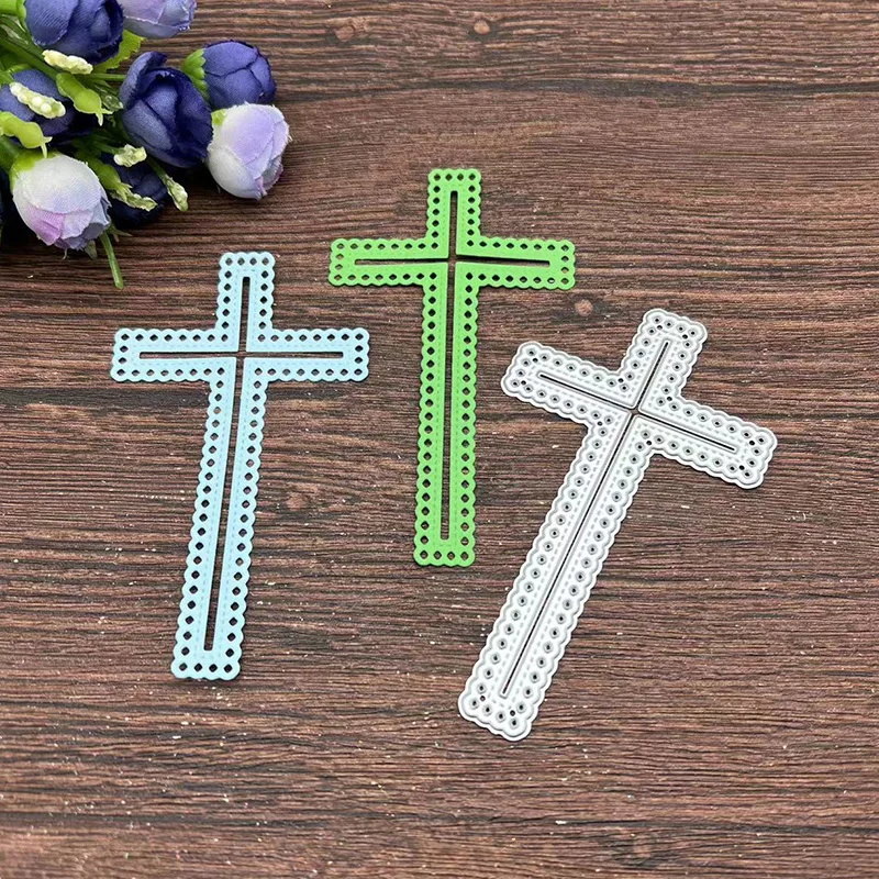 New Cross กรอบโลหะตัดตาย Stencils สำหรับ DIY Scrapbooking ตกแต่งลายนูน Handcraft แม่แบบ