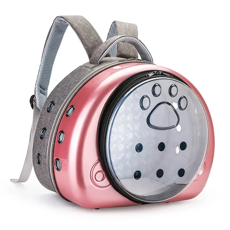New pet backpack, transparent pet outing bag, portable breathable cat bag, double shoulder space bag, large capacity.