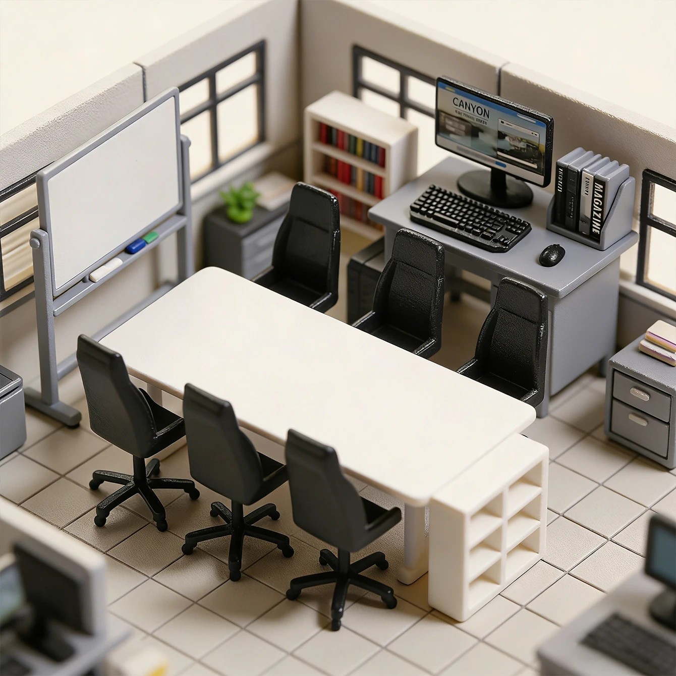 Miniature Desk Computer Set: M - Home Office Living Room avaliação e preço