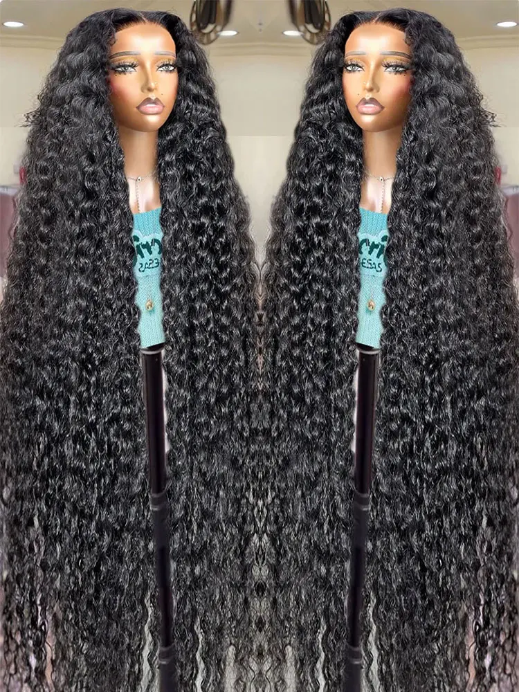 

40 46-дюймовые вьющиеся парики с волнистыми волосами 13x4 13x6 Свободные глубокие волны HD Кружевные фронтальные парики из человеческих волос 300% Плотность Парик фронта шнурка для женщин