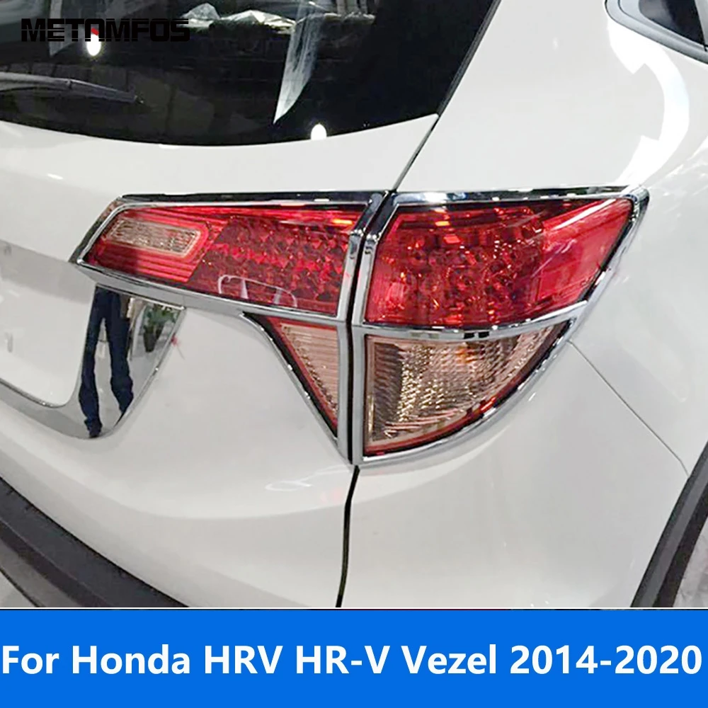 

Для Honda HRV HR-V Vezel 2014-2019 2020, хромированная крышка заднего фонаря, накладка на рамку заднего фонаря, защита заднего фонаря, автомобильные аксессуары