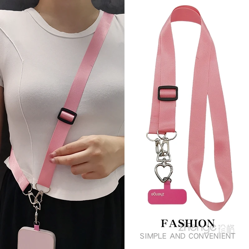 

Ремешок для мобильного телефона через плечо, широкая версия, регулируемый шейный ремешок, мужской и женский уличный анти-потерянный, простой и модный