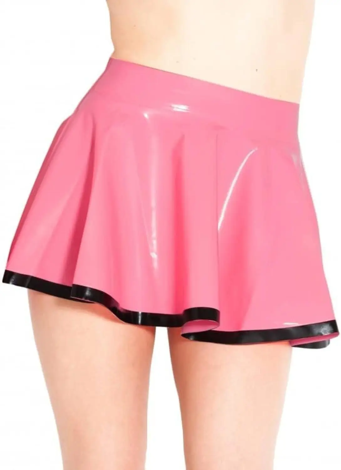 

Latex with Trim Short Latex Rubber Pink Dress