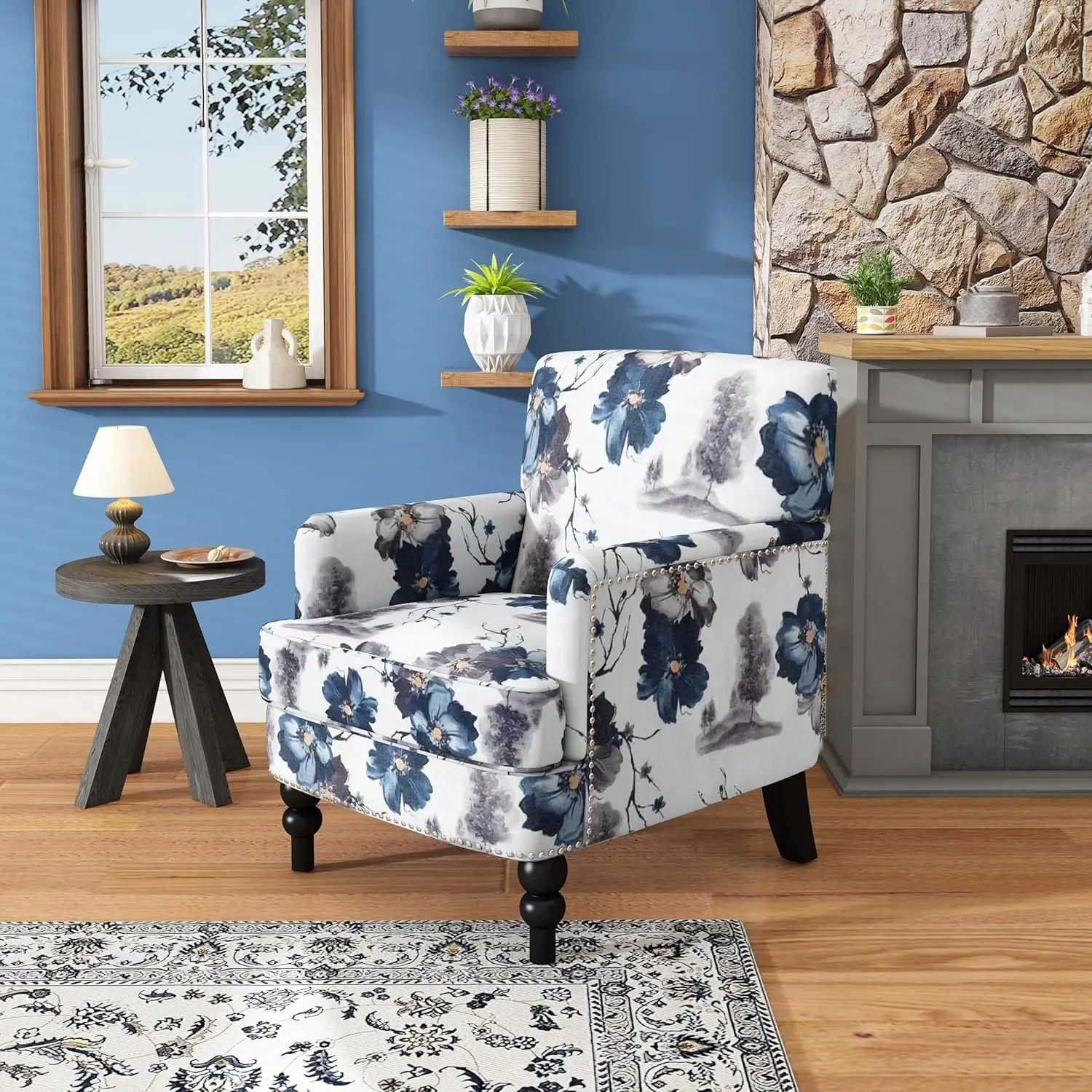 Boaz Fabric Club Chair - Floral Print