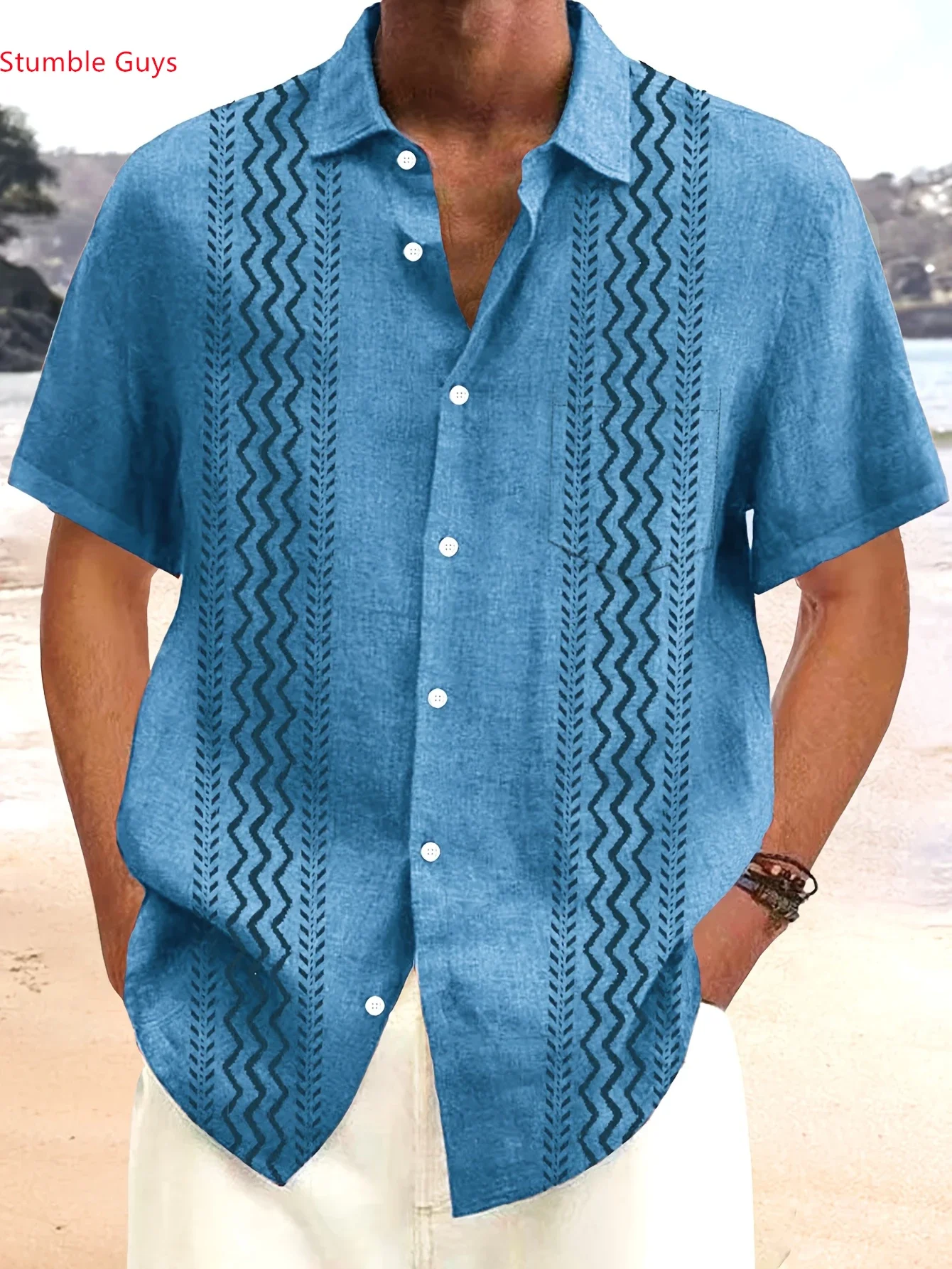 Fashion Casual Man Short Sleeve Hawaiian Shirt Men Summer Tropical Floral Print Beach Wear Stylish Vacation Party Outfit Tops