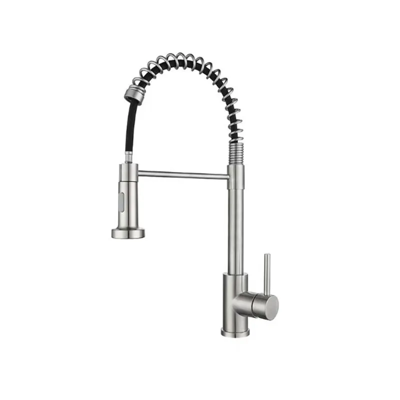 Stainless Steel Spring Pull-out Type Kitchen Faucet Sink Sink Sink Spring Hot and Cold Faucet Can Be Rotated