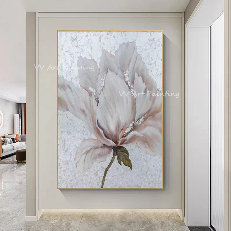 

Simple Pure Flower Artwork 100% Handpainted Handmade Thick Oil Paintings Canvas Wall Art Picture For Living Room Home Decor