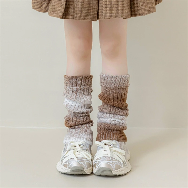 Fashion Leg Warmers Knitting Boot Socks for Children Leggings School Event Accessories Flared Bottom Leg Cover 3-10years