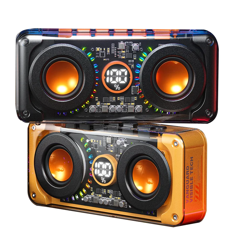 Cyberpunk-Mecha Musical Box, Smart Super Bass, Alto-falantes para jogos, Portátil, Sem fio, Double Horn, Subwoofer, TWS, Novo