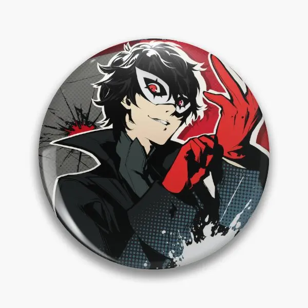 P5 Ren Amamiya Joker All Out Attack  Soft Button Pin Cute Women Lapel Pin Brooch Metal Badge Collar Funny Gift Hat Cartoon