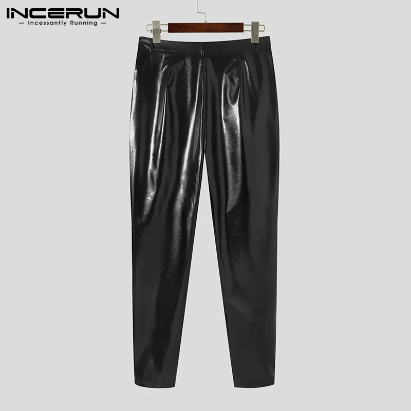 Fashion Casual Style New Men Hot Sale Pantalons Leisure Skinny Long Pants Stylish Sexy Male Hot Sale Leather Trousers S-5XL 2023