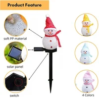 LED Snowman Solar Garden Light Outdoor Ground Stake Light Solar Powered Xmas Pathway Lights for Christmas Lawn Yard Decoration 6