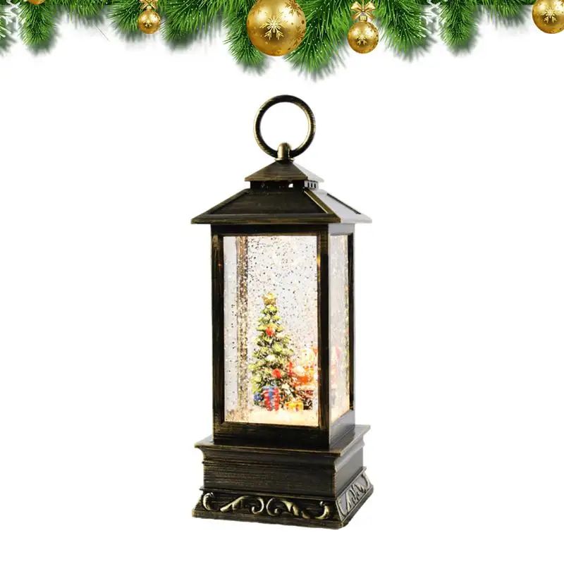 Music Snow Globe Light up USB Christmas Decorations Portable Battery Powered Lantern Cute Festival Ornaments for Mantle Wall