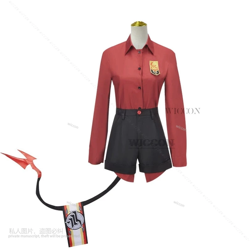 Kinugawa kasumi spiel blau archiv rote oberteile schwarze shorts weißer mantel kleidung cosplay kostüm anime frauen männer kleidung volles outfit