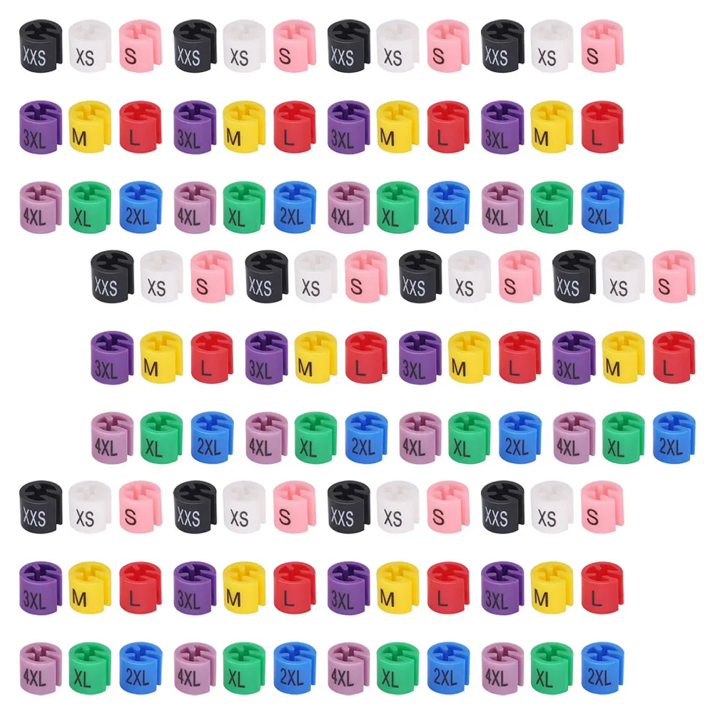 

450 Pcs Clothing Size Clips Plastic Hanger Tags XXS to 4XL Garment Marker Labels for Shop Organization multipurpose