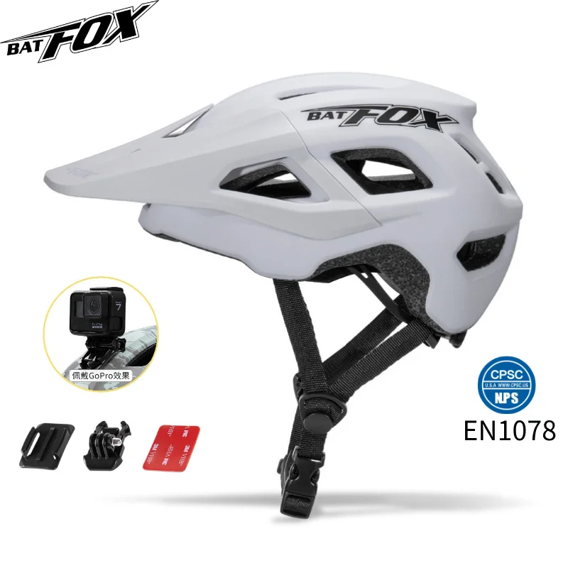 

BATFOX Bicycle Helmet with Action Camera Mount NTA-8776 for E-Bike use Mountain Bike Helmet for Men Women Visor & Adjustable Fit