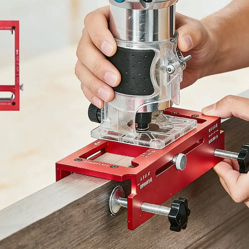 Aluminum Alloy Woodworking Hinge Locator Door Lock Opening Jig Tool Precision Carpentry Drill Guide Kit