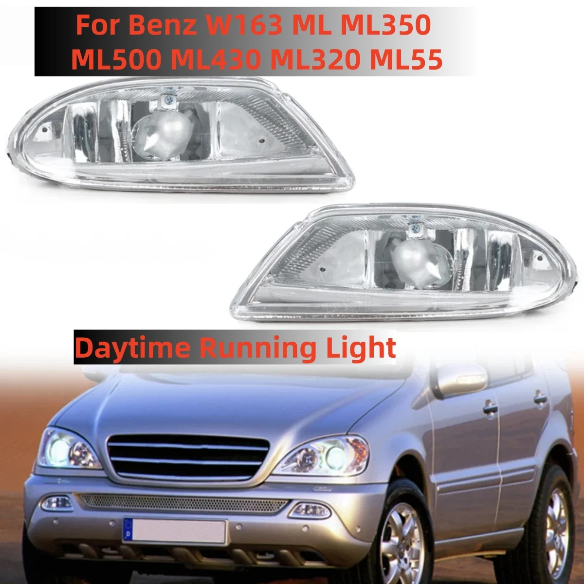 

For Benz W163 ML ML350 ML500 ML430 ML320 ML55 For AMG 1638200428 1638200328 Pair Car Front Fog Light Fog Lamp