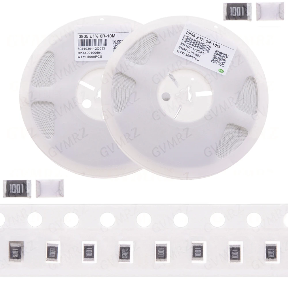 5000pcs 10K 47K 100K 0 10 100Ohm  0805  1%  percenta SMD  0ohm ~ 10M ohm chip resistor 0 10R 100R  220R 330R 470R 1K 4.7K 1Reel