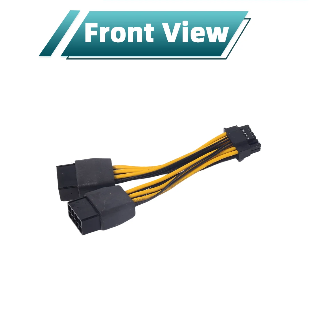 ADT-Link 2x 8Pin Female To 16Pin (12+4) 12VHPWR GPU Power Adapter Cable 16AWG Pure Copper for RTX 40 Series Graphics Card 10CM