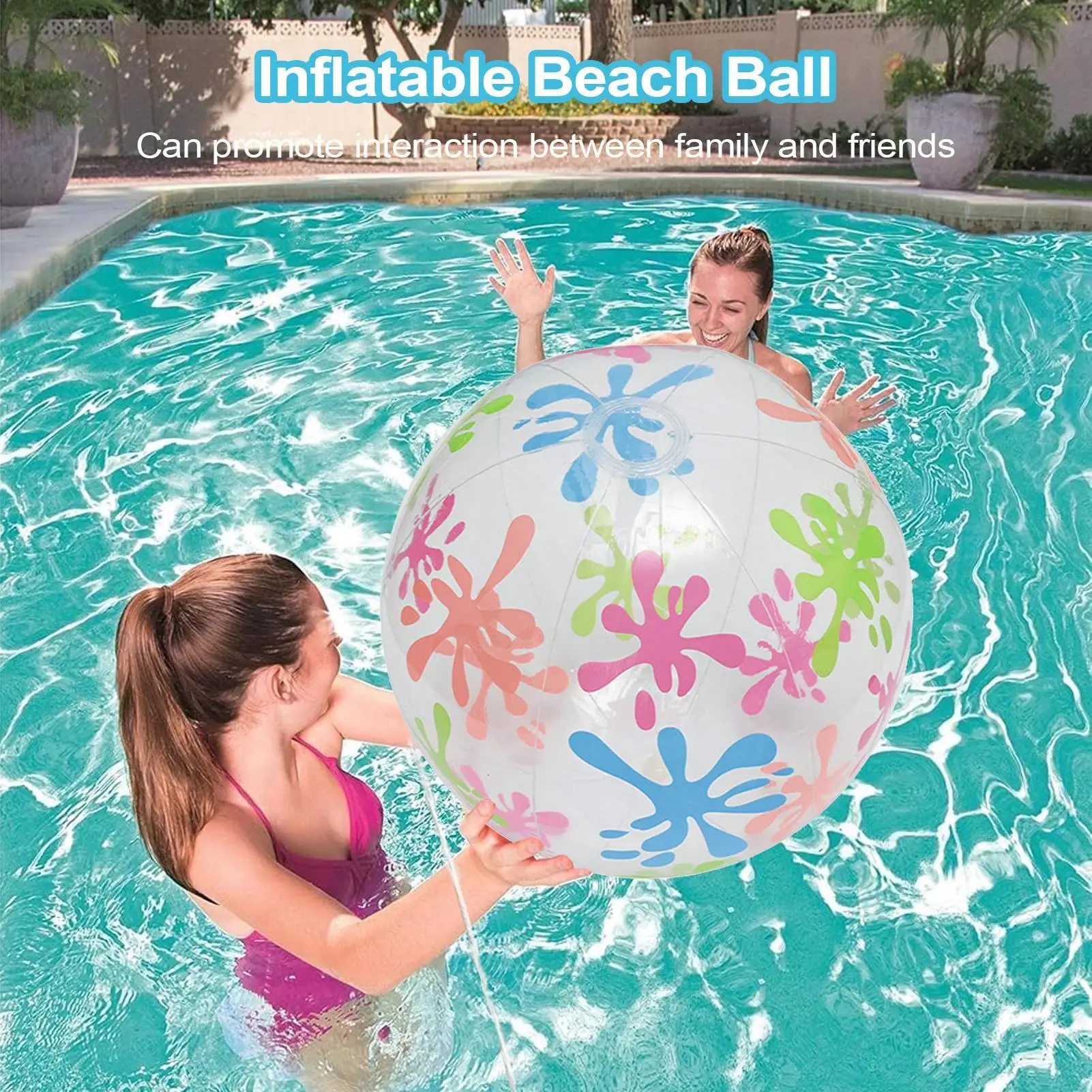 プール、子供、大人向けビーチボール、膨らませるビーチボール、暑い天候、屋外ゲーム、おもちゃ、裏庭、ホテル、公園、ホリデーの楽しみに