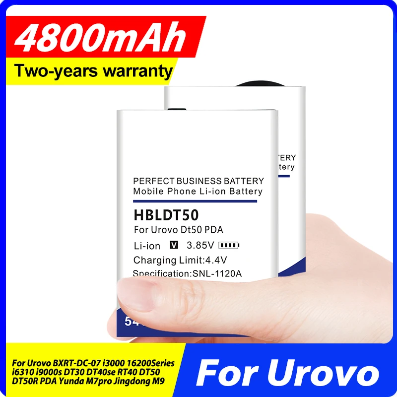 Battery For Urovo BXRT-DC-07 DT40se RT40 DT50 DT50R i3000 16200Series i6310 DT30 i9000s PDA Yunda M7pro Jingdong M9