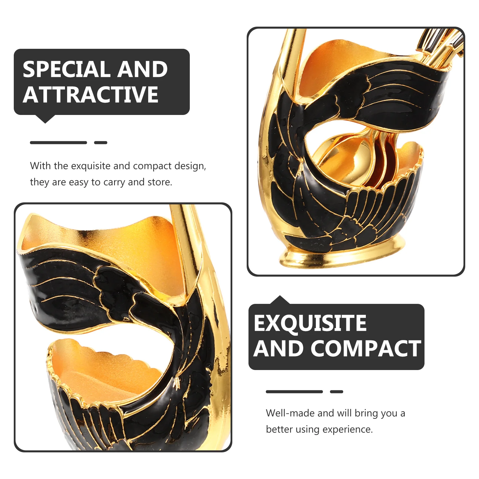 

1Set Dessert Spoon Swan Shape Metal Coffee Spoon Holder Storage Rack Kitchen Teaspoons Mixing Spoons Cookie Scoop Set