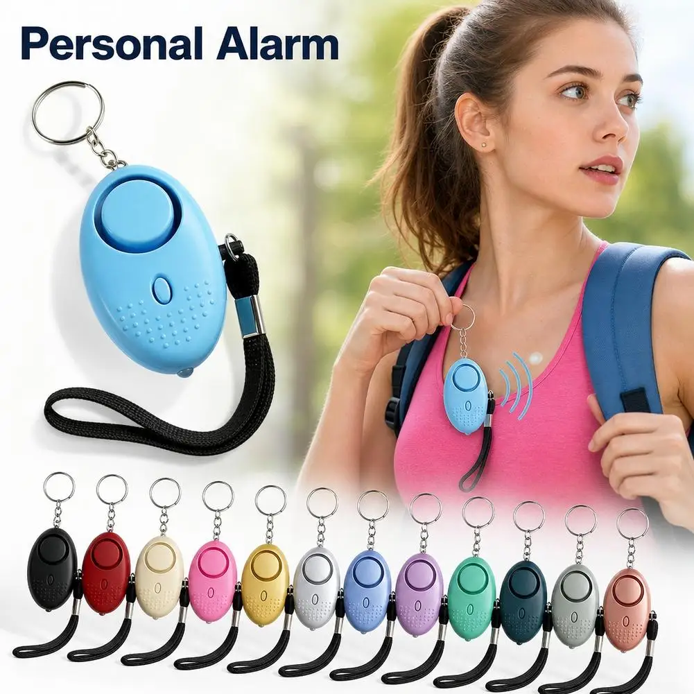 130DB Personal Security Alarm Emergency with LED Buckle Key Lights Emergency Safety Alarm for Women Men Children Elderly 1pcs