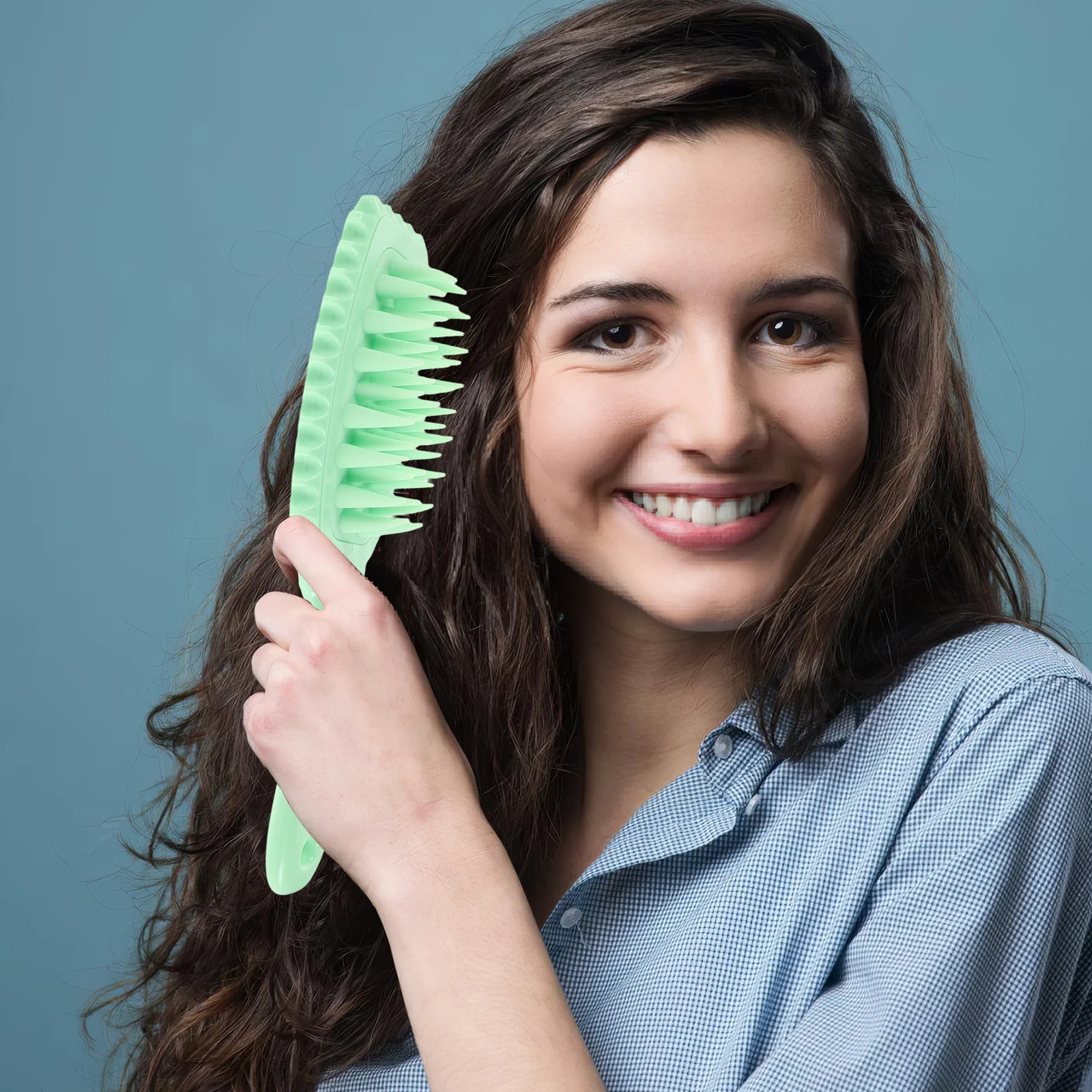 

3pcs Silicone Scalp Massager Brush Deep Cleansing Hair Wash Comb Exfoliating Scalp Scrubber For Dandruff - Portable Shower