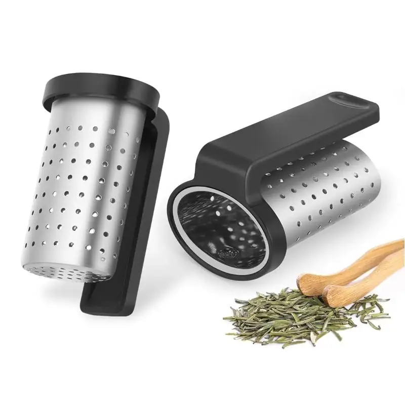 1Pcs Hanging Cup Stainless Steel Tea Infuser Fine Mesh Tea Strainer With Colorful Plastic Handle Tea Filter For Home Travel