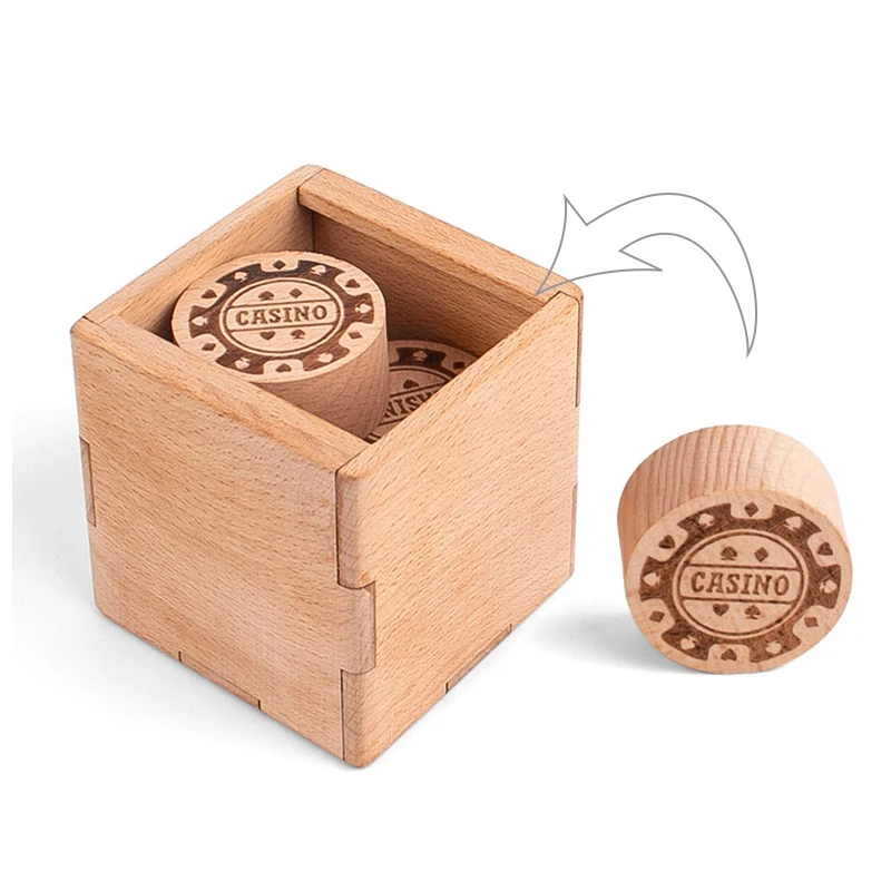 Montessori Six Chips Wooden Puzzle Boxes Brain Teasers Difficult Casse Tete IQ Games For Adults Kids Juegos De Ingenio