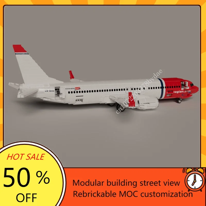 2128 pz scala 1:51 MOC Building Blocks Delta B737 aereo Boeing Airbus modello architettura educazione assemblaggio modello giocattoli regali