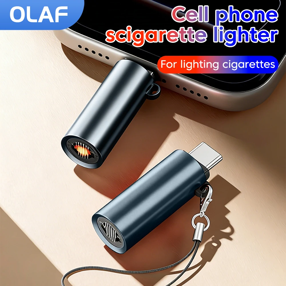 Mini Type C Cigarette Lighter Blow-to-Ignite Auto Shut-Off USB C Car Cigarette Lighter Adapter For iPhone 17 16 Type C Connector