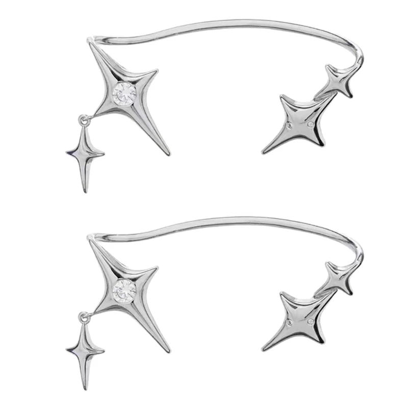 

Star Clip Earrings Simple Climber Earrings Jewelry Drop Earrings