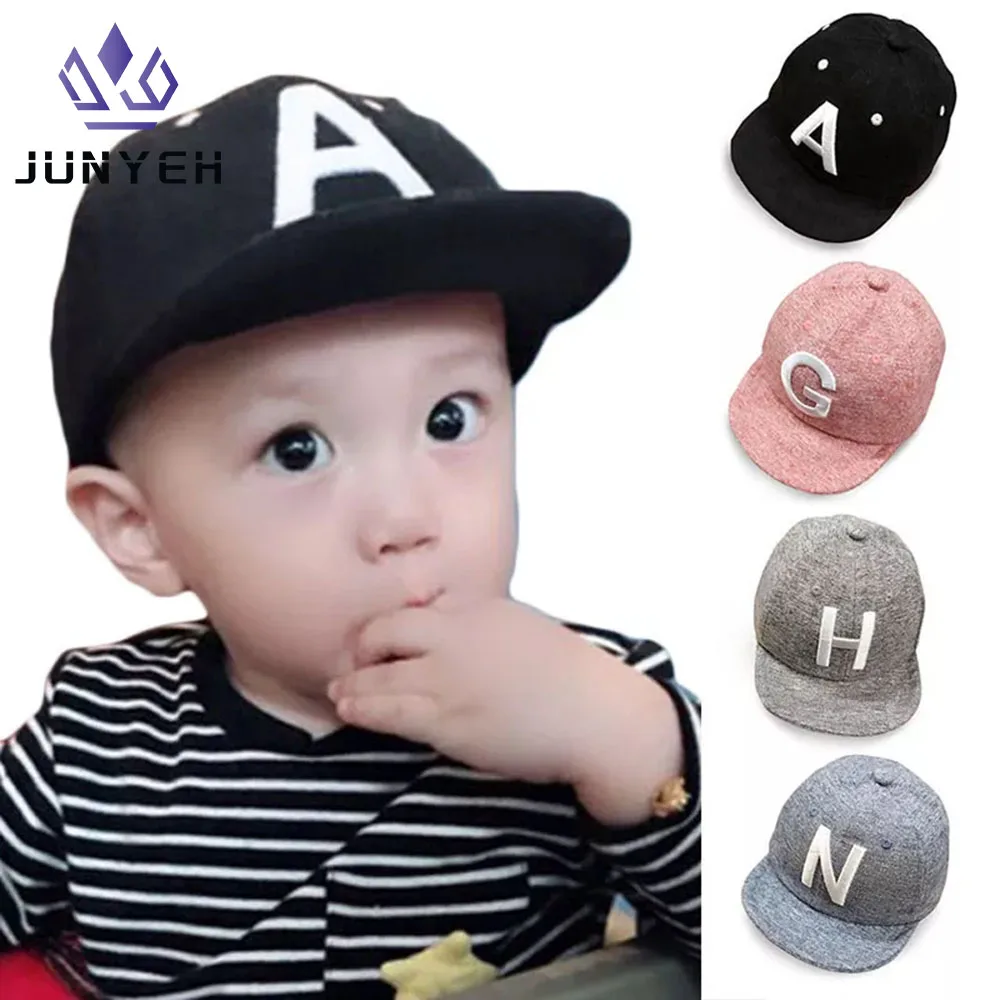 Baby Boys Girls Alphabet Embroidery Baseball Cap With Adjustable Sun Protection Infant Caps For Kids 6-24 Month