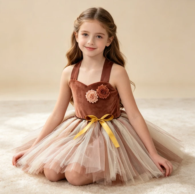 Lion Tutu Dress Jungle Animal Print Set Girls Kids Halloween Party Birthday Stage Performance Toddler Ruffled Cutie Soft Cute