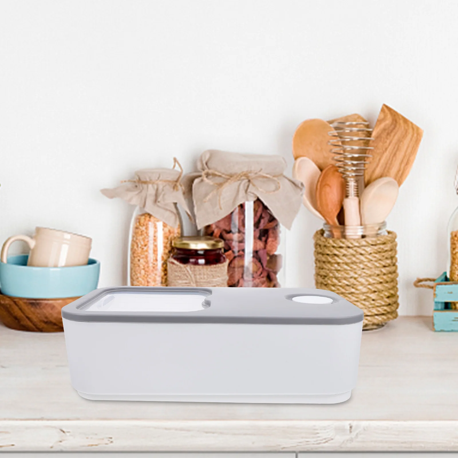 

Rice Storage Container Large Airtight Kitchen Grain Storage Organizer Food Dispenser Rice Bin Cereal Dispenser for Home