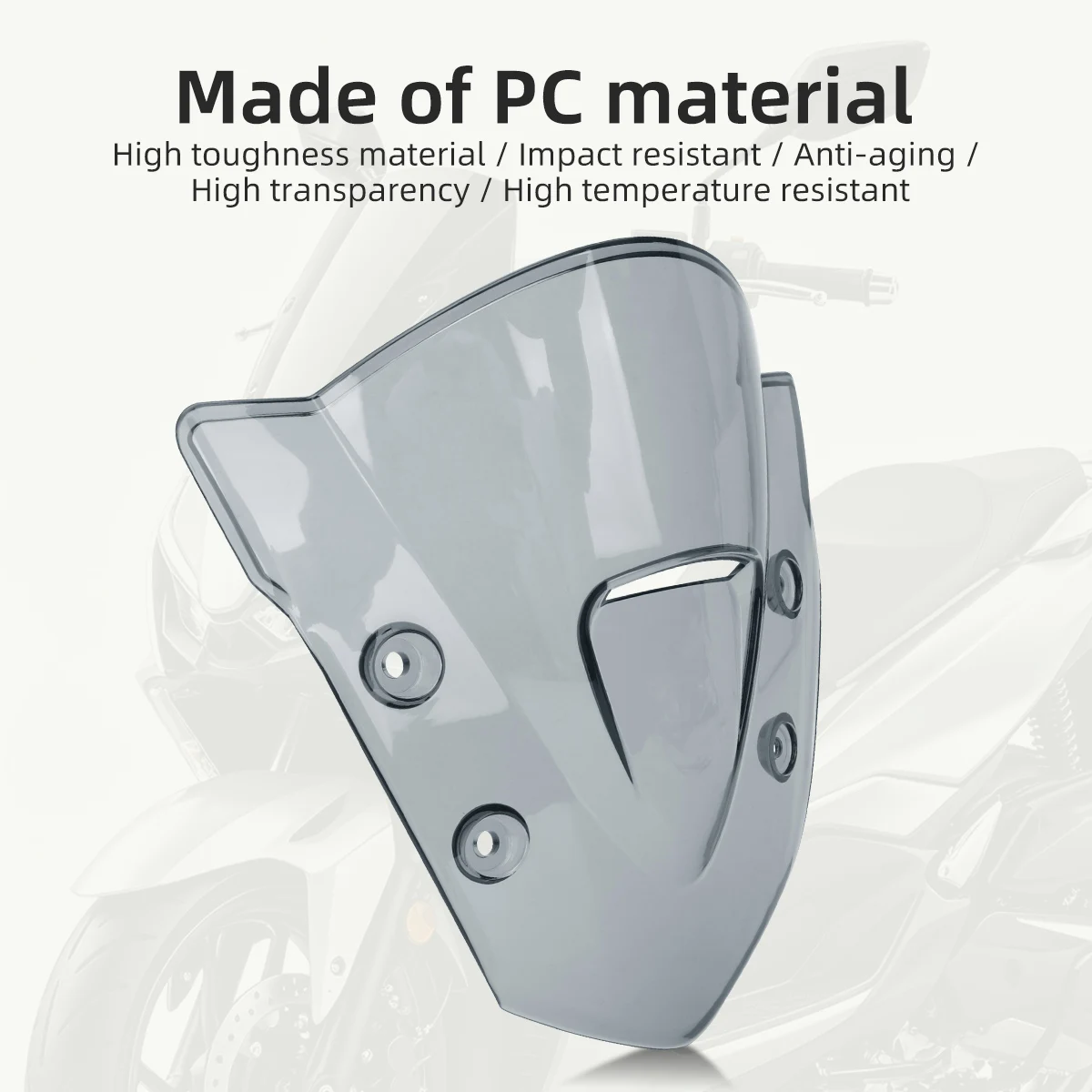 KEVANLY Universal Motorcycle Transparent Gray Adjustable Wind Deflector Windscreen Cover For Yamaha AEROX V3 Kawasaki BMW Honda