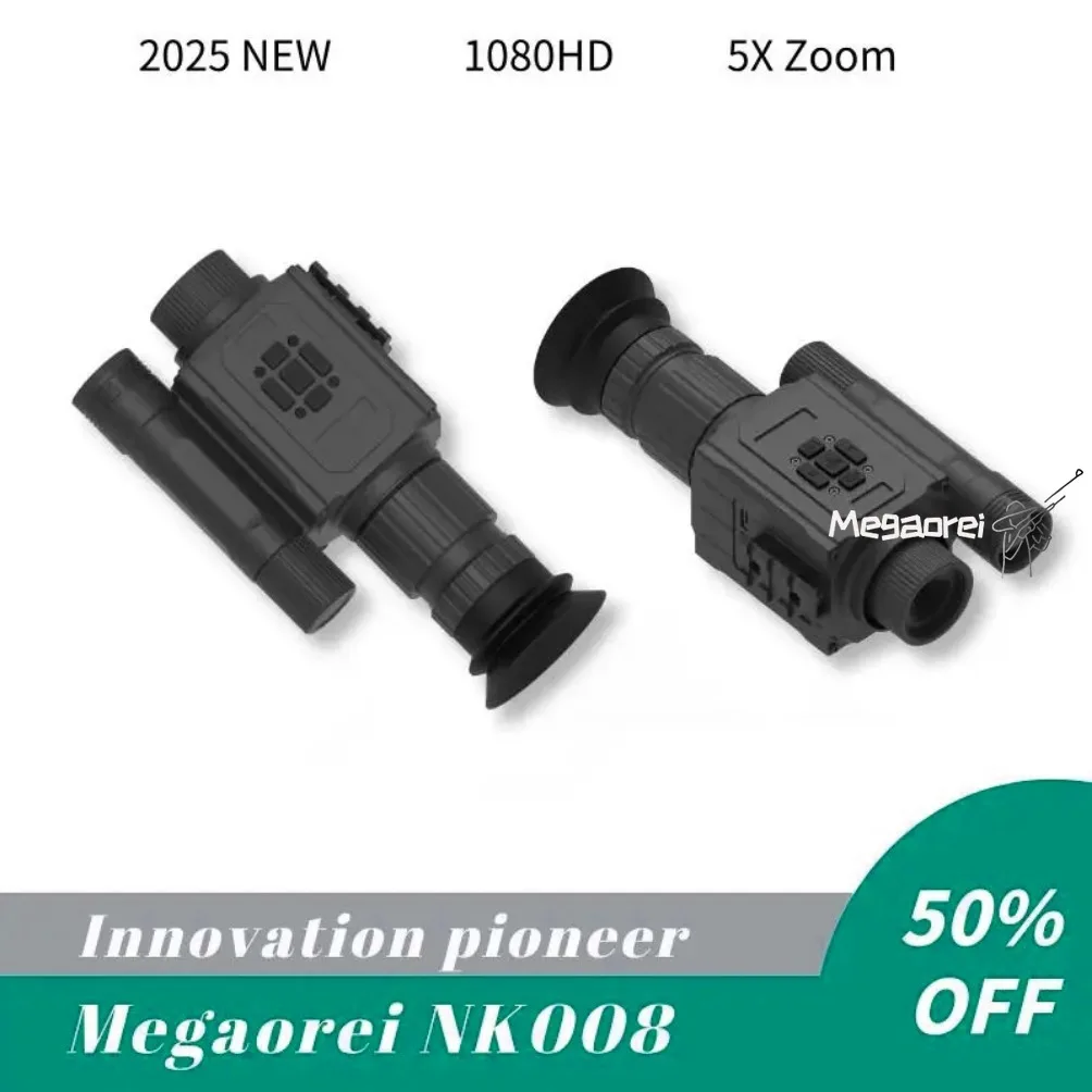

Камера для наблюдения за птицами и дикой природой ​ ​ Камера ночного видения Megaorei NK008 2026 с 5-кратным зумом: ИК-подсветка 850/940 нм, 4 объектива, HD
