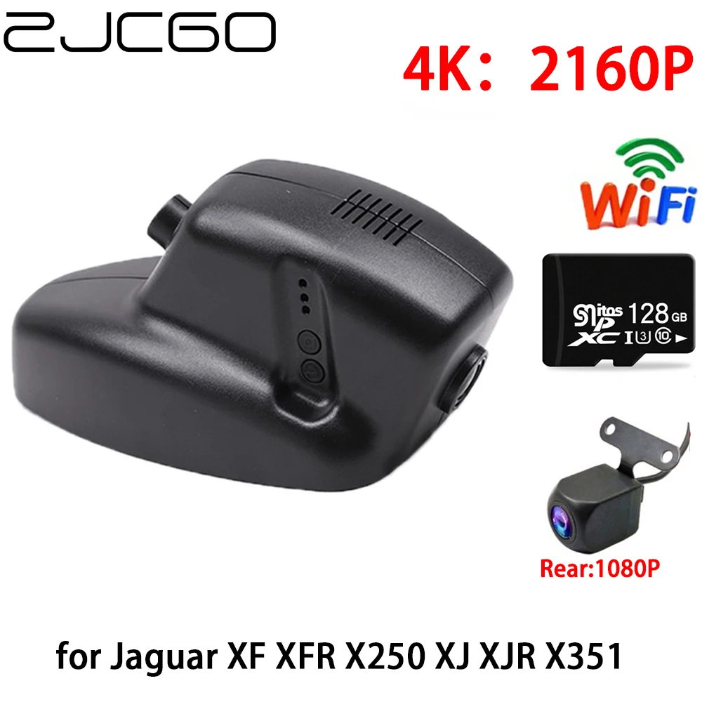 

ZJCGO 2K 4K Car DVR Dash Cam Wifi Front Rear Camera 2 Lens 24h Parking Monitoring for Jaguar XF XFR X250 XJ XJR X351