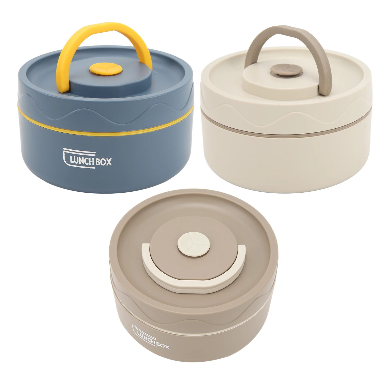 440ml Stainless Steel Thermal Cooking Pot Double Layer Round Lunch Container Portable Lunch Box for Work School Outdoor