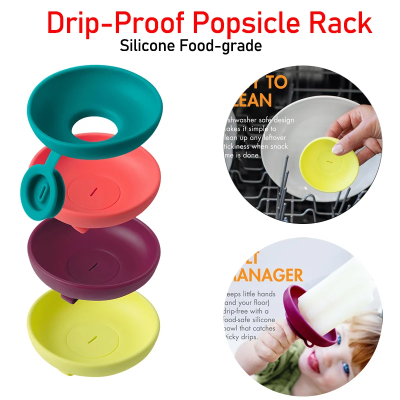 1-4pc Drip Free Ice Holder Ice Cream Tool Silicone Food-grade Drip-Proof Popsicle Rack Froze Treats Rack Popsicle Holder for Kid