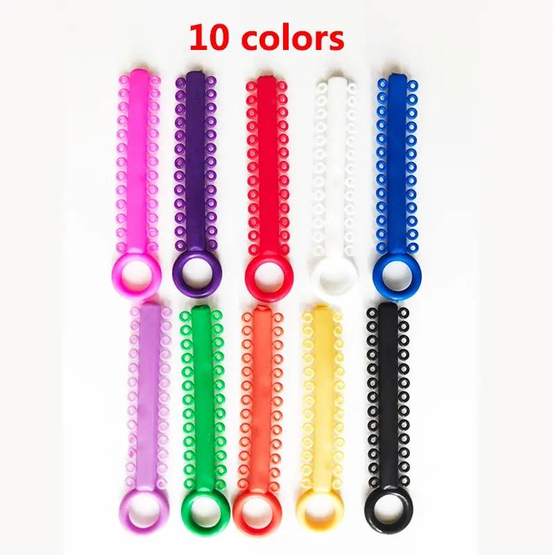 10sticks Dental Orthodontic Ligature Ties Elastic Rubber Bands Dentist Tools Braces Elasticity for Teeth Multi Color