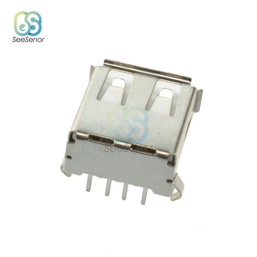 10 Cái/lốc USB Loại Tiêu Chuẩn Cổng Nữ Hàn Jack Cắm Cổng Kết Nối PCB Ổ Cắm USB-A Loại 4Pin
