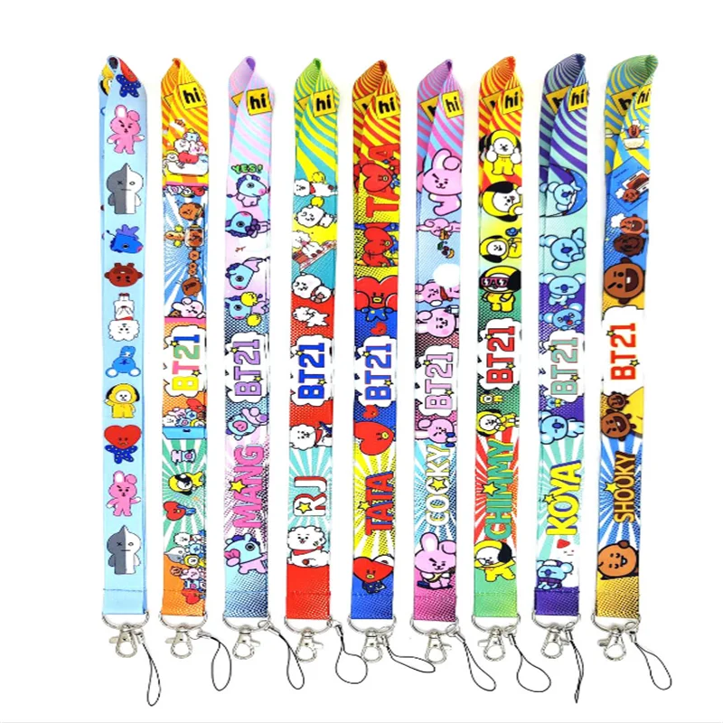 BT21 BTS Fashion Cute Koya RJ Phone Strap Fashion Long Portable Camera Strap Polyester Best Friend Couple Matching Holiday Gift - view 2