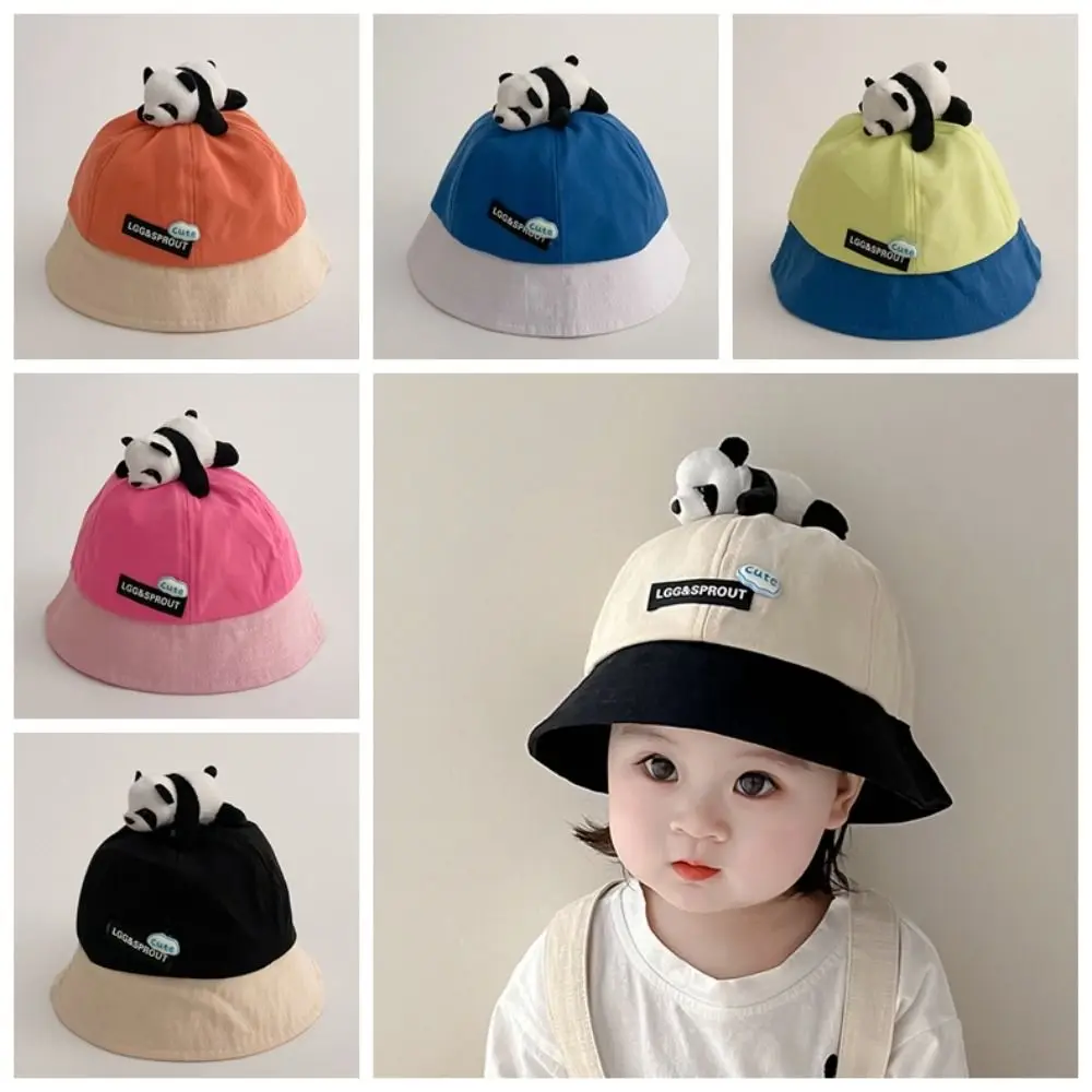 

New Cute Panda Bucket Hat Outdoor Baby Fisherman Cap Children Boys Girls Sun Hat for Kids