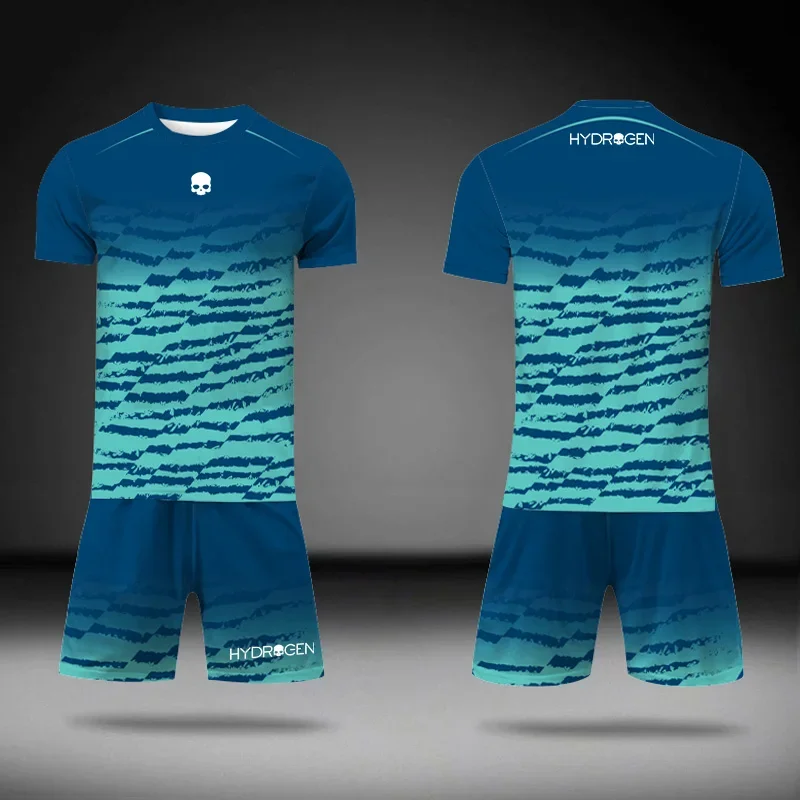 Conjunto de roupas esportivas largas para homens, camiseta e shorts estampados, tênis e basquete, roupas de verão, terno, 2024