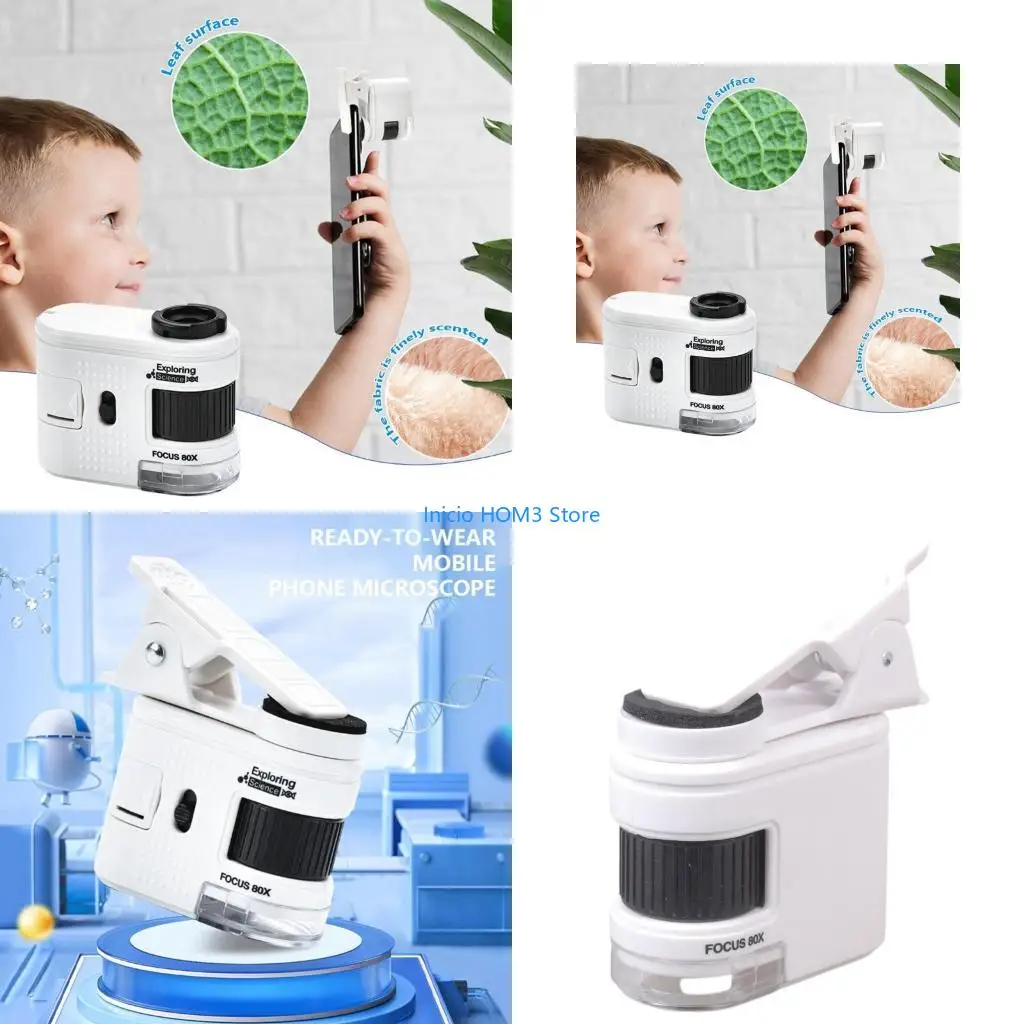 A5YD Easy to Carry Mini Microscope 1000X Zoom Versatile Small Microscope for Jewelry